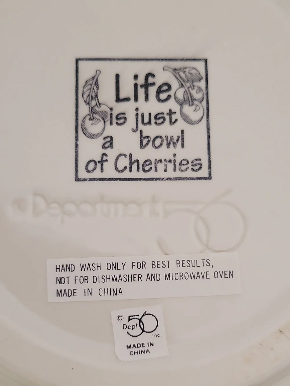 Vintage Department 56 Red Cherry Jam Jelly Jar Life Is Just A Bowl Of Cherries